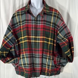 Ralph Lauren Red and Green Lightweight Plaid Jacket